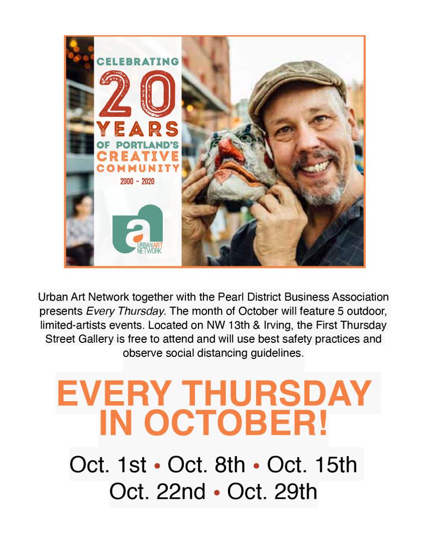 Urban Art Network Every Thursday Art Show in October 2020